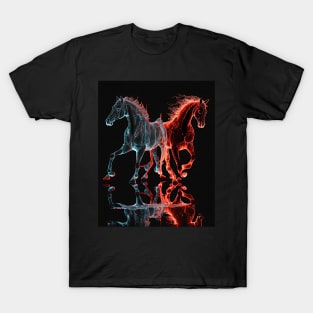 Fire and Ice Horses More T-Shirt